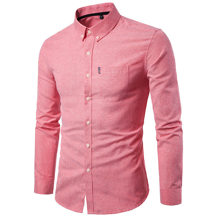 Men S Shirts Men Slim Long Sleeve Dress Shirt